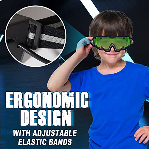 Uten Night vision Goggles for Kids, Adjustable Elastic Band Glasses with LED Light Beams, Spy Gear with Flip-Out Lights Green Lens, Spy Role Play, Birthday Gifts and Christmas Gifts for Kids. - Image 3