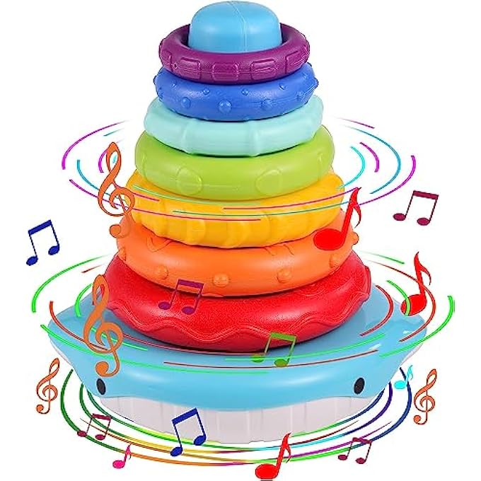 STACKING RINGS BABY TOYS 6 TO 12 MONTHS,STACKING TOYS FOR TODDLERS 1-3,SENSORY MONTESSORI TOYS FOR 1 YEAR OLD,FINE MOTOR SKILLS EDUCATIONAL TOYS,INFANT TOYS GIFTS FOR 1 2 3 YEAR OLD BOY GIRL - Image 1