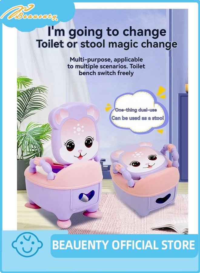 Beauenty Kid Size Potty, Realistic Potty Training Toilet with Lid for Kids, Toddler Potty Chair with Soft Seat, Easy to Empty and Clean with 100pcs Bag - Image 1