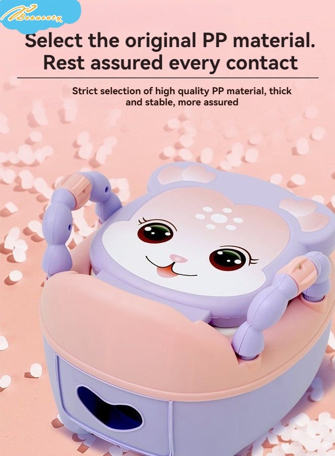 Beauenty Kid Size Potty, Realistic Potty Training Toilet with Lid for Kids, Toddler Potty Chair with Soft Seat, Easy to Empty and Clean with 100pcs Bag - Image 2