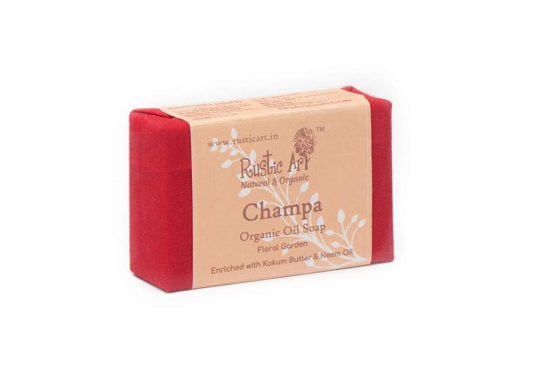 Rustic Art Organic Champa Soap  Sandalwood  For All Skin Types  Coldprocessed  Reduces Blemishes  For Women  Men  100g Pack of 2 - Image 3