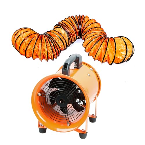 dreamdragon 12-Inch High-Velocity Portable Utility Blower Fan, Industrial Exhaust Fan with 33ft Flexible Duct Hose, 3150 RPM Low-Noise Ventilator for Basements, Workshops, Warehouses, and Confined Spaces - Image 1