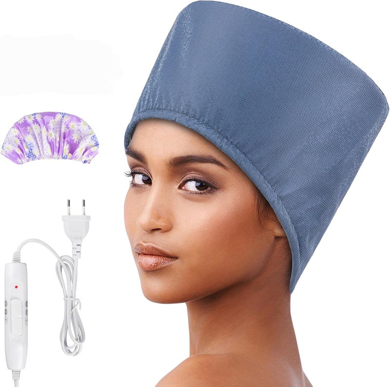 Heating Cap, Heating Hood for Deep Care, Hair Steamer Heat Hood for Hair Masks, 2 Temperature Modes, Hair Heating Cap for Spa, Salon, House Black - Image 1