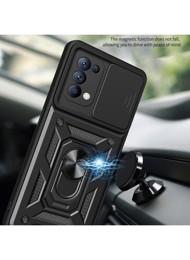 S-TOP Case For OPPO Reno5 4G / 5G Sliding Camera Cover Design TPU Hybrid PC Phone Case - Image 4