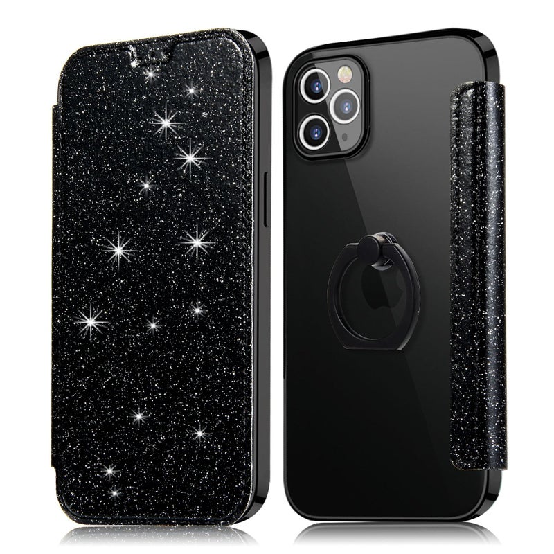 For Apple Iphone12 Ring Glitter Mobile Phone Leather Case 12Pro Electroplated Tpu Flip Leather Case 13 Glitter Shell - Image 1