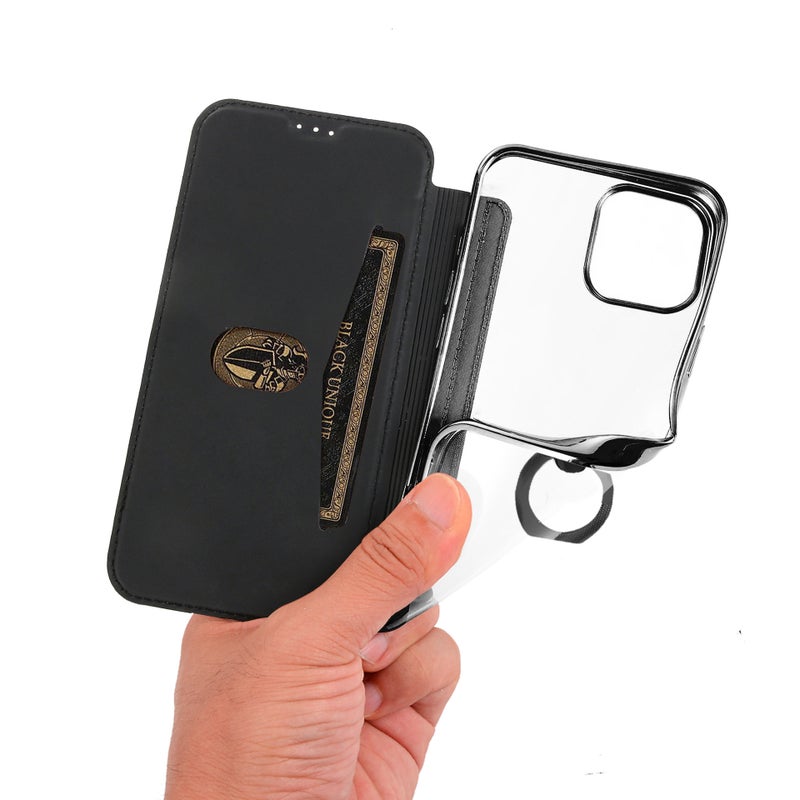 For Apple Iphone12 Ring Glitter Mobile Phone Leather Case 12Pro Electroplated Tpu Flip Leather Case 13 Glitter Shell - Image 4