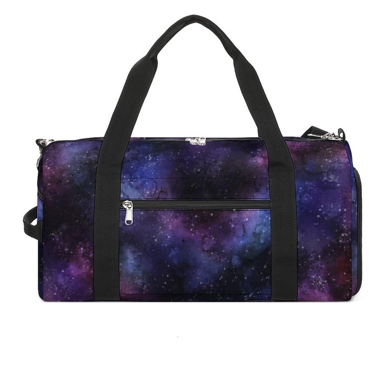 NELife Space Galaxy Sport Gym Duffle Travel Bag with Shoe CompartmentWet Pocket for Men and Women - Image 2