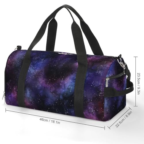NELife Space Galaxy Sport Gym Duffle Travel Bag with Shoe CompartmentWet Pocket for Men and Women - Image 3