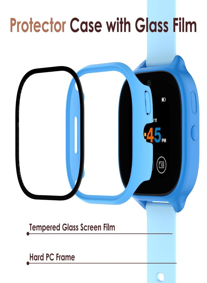 Simpeak 5-Pack Screen Protector Case Compatible with Gizmo Watch 3 ONLY, Hard PC Tempered Glass Bumper Case Cover Compatible with Gizmo Watch 3 (Clear/Purple/Pink/Blue/Green) - Image 2