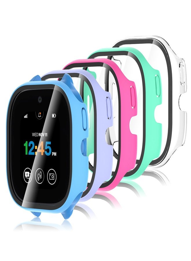 Simpeak 5-Pack Screen Protector Case Compatible with Gizmo Watch 3 ONLY, Hard PC Tempered Glass Bumper Case Cover Compatible with Gizmo Watch 3 (Clear/Purple/Pink/Blue/Green) - Image 1