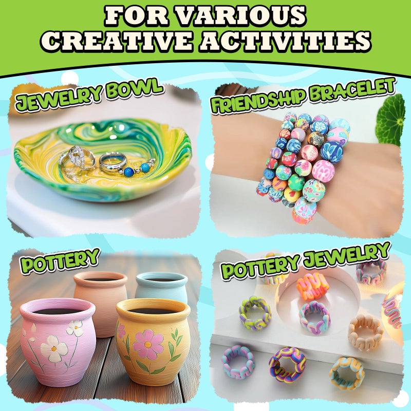 Aujazyble Premium Air Dry Clay for Kids - Natural Modeling Pottery Clay for Wheel, 3.3lbs Kids Arts & Crafts Supplies for School Classrooms, Easter Gifts Toy for Kid, White - Image 4
