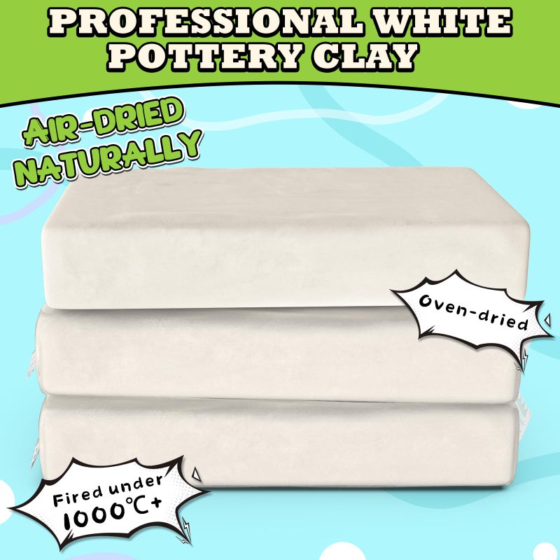 Aujazyble Premium Air Dry Clay for Kids - Natural Modeling Pottery Clay for Wheel, 3.3lbs Kids Arts & Crafts Supplies for School Classrooms, Easter Gifts Toy for Kid, White - Image 2