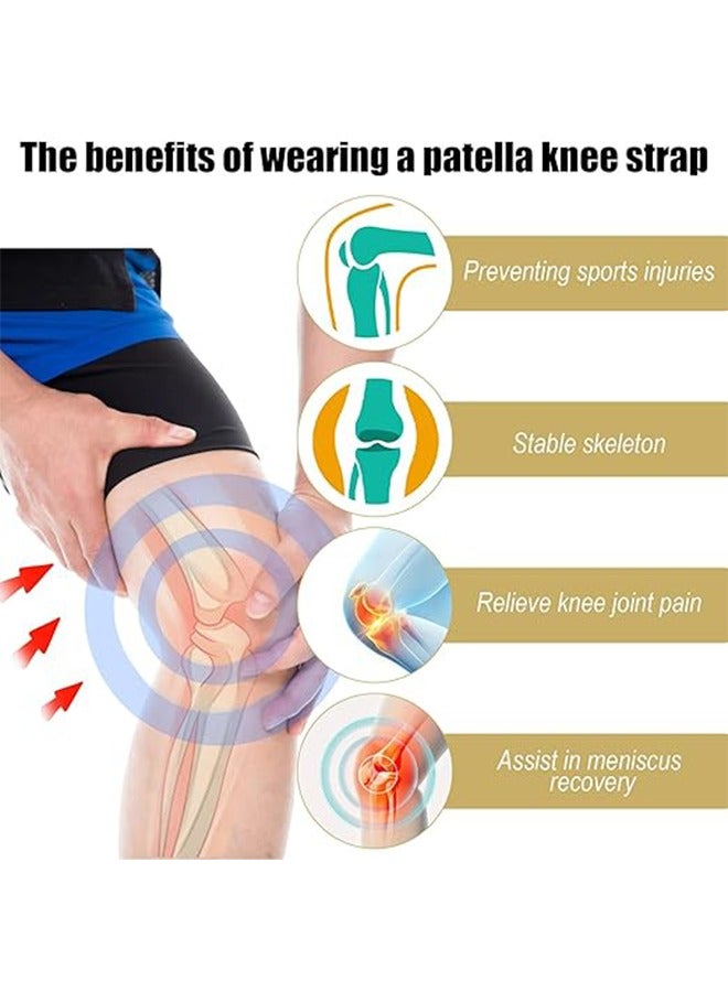 xozgdovg 2 Piece Set of Patella knee Brace, Storage Bag Flexible Patella Tendon Bands Elastic Patella Knee Support Brace, Strap Rubber Band Knee Brace, Elastic Fixed Protective Strap for Working Out Basketba - Image 3