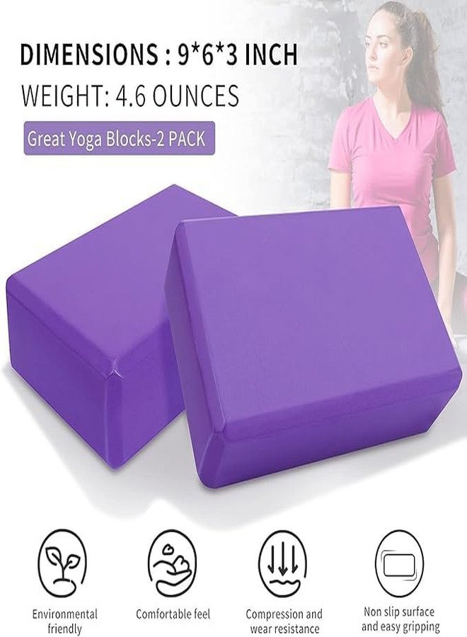 PRIMINI High Density Foam Yoga Block Brick Set of 2 for Improve Strength, Aid Balance, and Flexibility/Yoga Blocks Set Of 2, Yoga Brick, Gym Accessories (MultiColour) - Image 4
