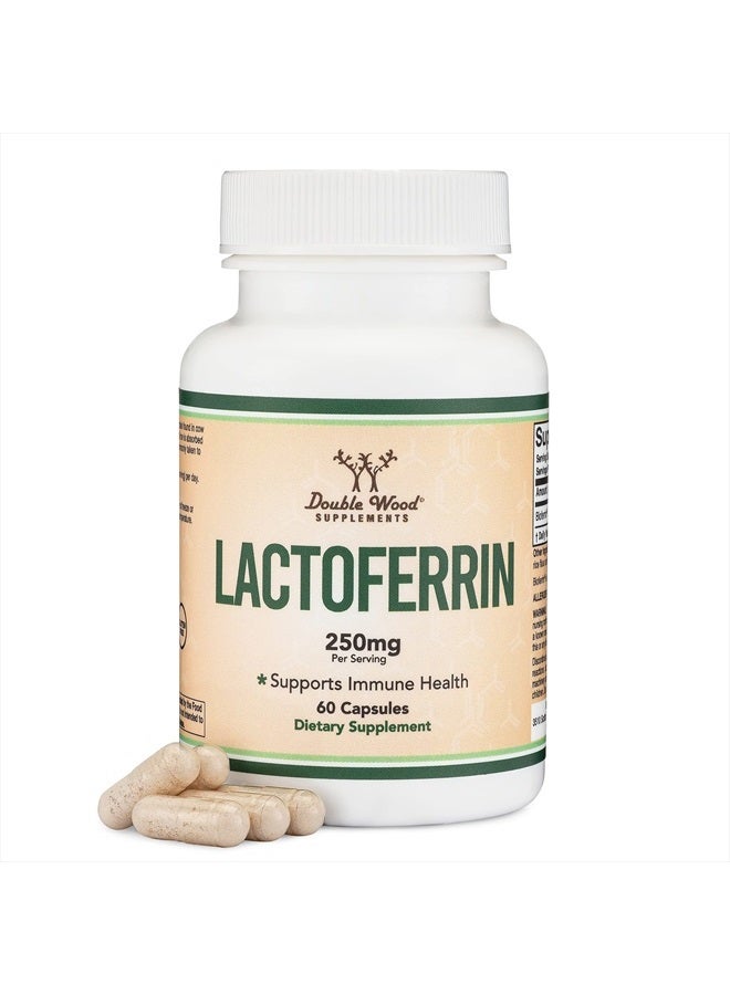 Double Wood Supplements Lactoferrin 250mg per Serving (60 Capsules) Patented Bioferrin Lactoferrin - Superior Iron Supplement for Iron Deficiency and Immune Support - Image 1