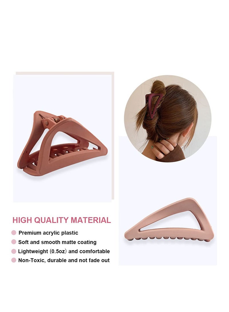 Excefore Medium Hair Clips for Women, Hair Clips for Thin Hair, Non Slip Hair Claw Clips for Girls, Strong Hold Matte Hair Jaw Clips, Triangle Hair Claws for Thin/Medium Thick Hair 6PCSHypoallergenic Microfibr - Image 4