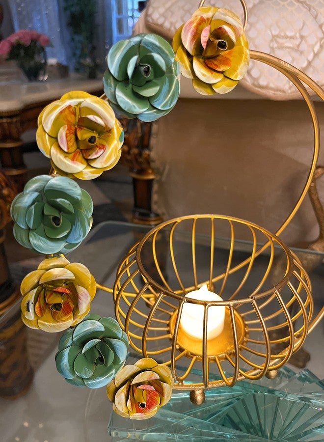 AGAAS ENTERPRISES Geometrical Metal Tealight Candle Holder/Tlight Holder Diwali/Chirstmas,Newyear Festival Gift Item for Home Office Decoration Golden 10 inch Height Gift Hamper - Image 5