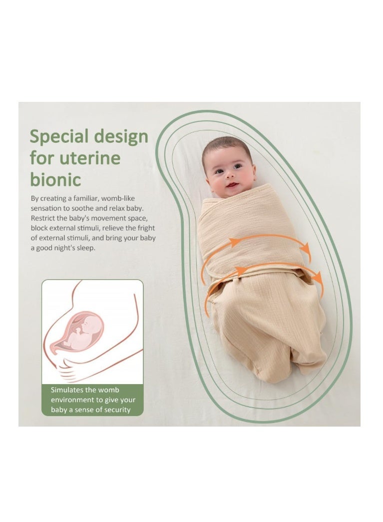 ZONEY Baby Swaddle Wrap, 4 Layer Newborn Swaddle Blanket Wrap with Breathable Organic Cotton, Adjustable Wider Velcro Baby Swaddle Blanket, Baby Essentials for 0-6Months Baby - Image 3