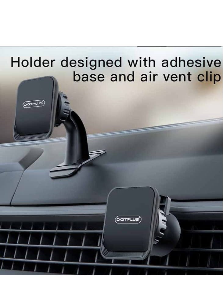 ELTRAZONE Magnetic Phone Car Mount, Car Phone Holder for Dashboard, Cell Phone Car Kits, 360° Adjustable Magnet Cell Phone Mount Compatible with iPhone, Samsung, LG, , Mini Tablet and More - Image 3