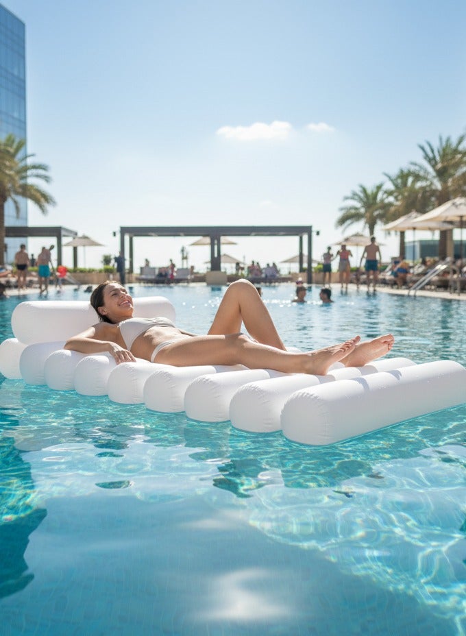 Adventure Lab Tube Lilo Float – White on White, Inflatable Pool & Beach Lounge - Image 2