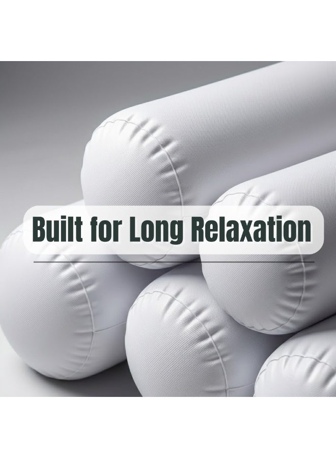 Adventure Lab Premium Luxury Inflatable Pool Lounger Float – Premium Air Mattress Raft for Adults | Heavy Duty PVC Swimming Pool Bed | Comfortable Sunbathing Water Float for Beach & Villa Pool (White) - Image 4