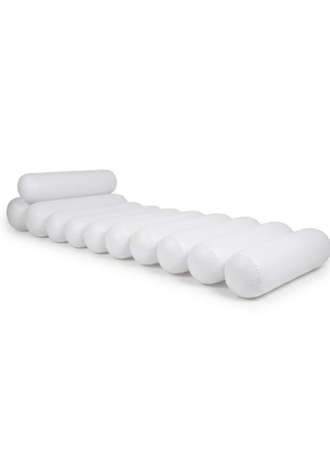 Adventure Lab Premium Luxury Inflatable Pool Lounger Float – Premium Air Mattress Raft for Adults | Heavy Duty PVC Swimming Pool Bed | Comfortable Sunbathing Water Float for Beach & Villa Pool (White) - Image 1