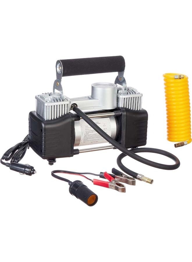 Cady One - Heavy duty 2-piston double cylinder car tire inflator and tire compressor with high brightness headlight and a bag for easy carrying and storage. - Image 1