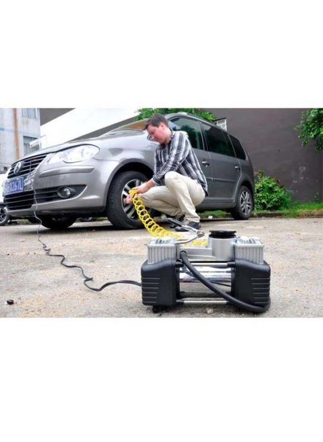 Cady One - Heavy duty 2-piston double cylinder car tire inflator and tire compressor with high brightness headlight and a bag for easy carrying and storage. - Image 1