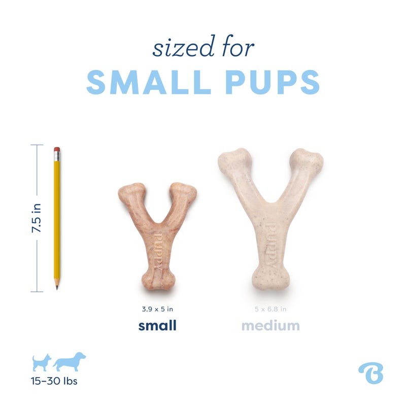 Benebone Puppy Wishbone Dog Chew Toy, Made in USA, Real Bacon Flavor, Small - Image 4