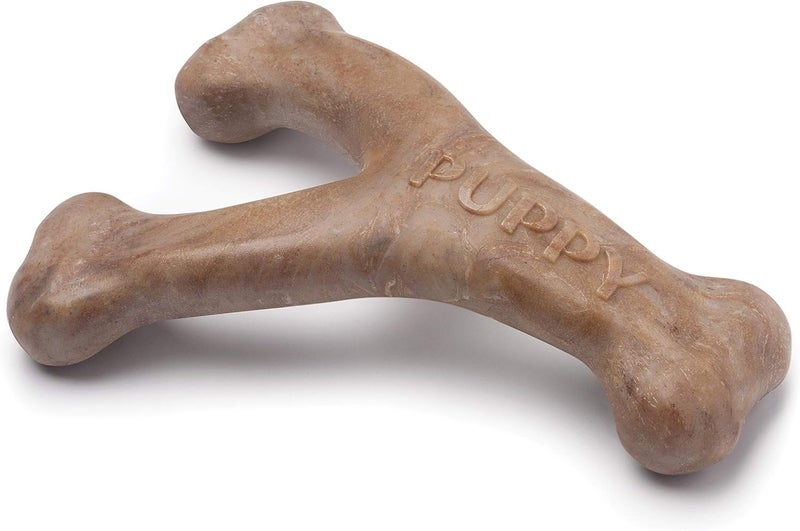 Benebone Puppy Wishbone Dog Chew Toy, Made in USA, Real Bacon Flavor, Small - Image 1