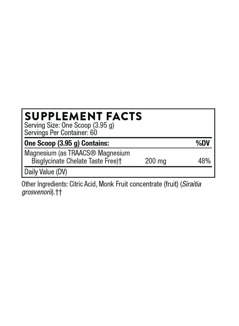 Thorne Magnesium Bisglycinate Dietary Supplement - 7.98oz (226.2 grams) 187g - Image 2