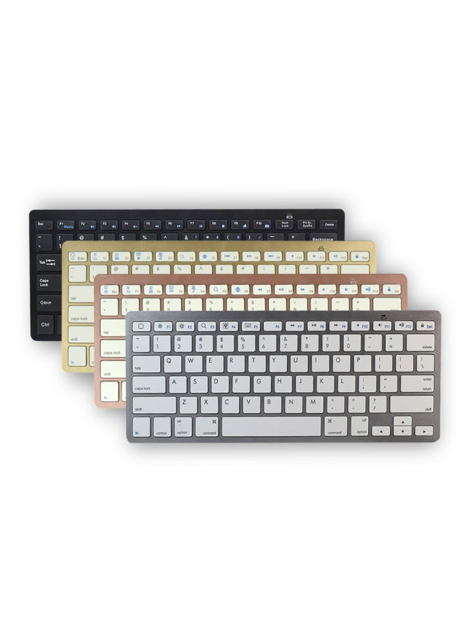 Generic - H263 Scissors Feet Ultra-thin Silent Mouse Keyboard Mouse Suit Mouse Suit Spanish Keyboard-Color:H263B Silver Bluetooth + Wireless Dual-Mode Single Keyboard - Image 1
