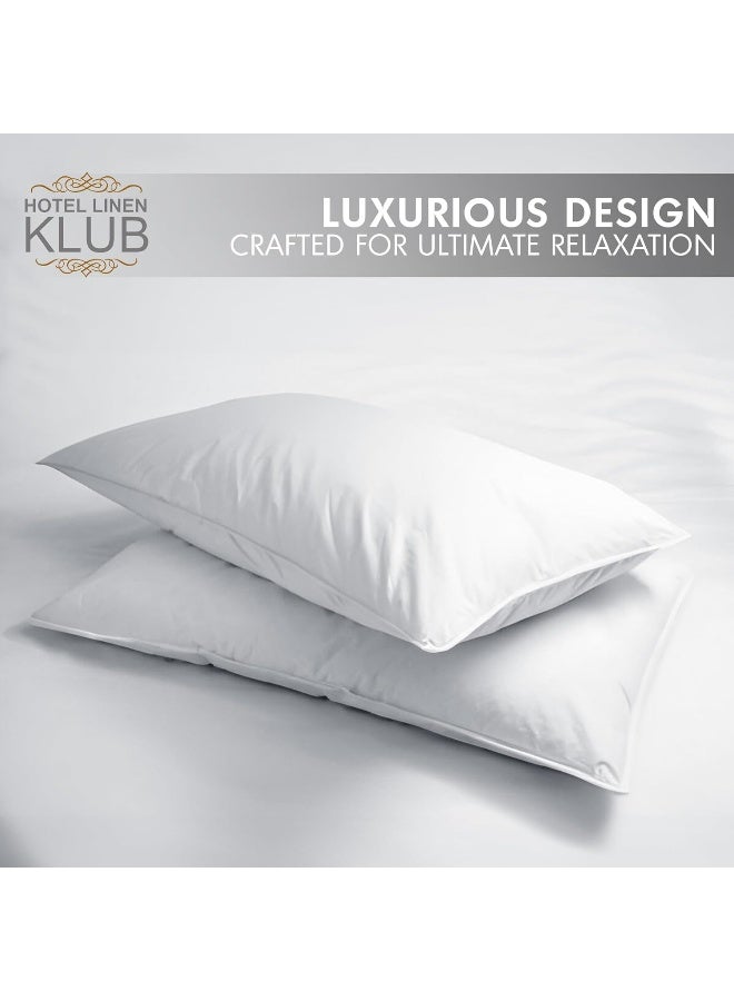 Hotel Linen Klub 2-Piece Duck Down Feather Pillow – 1100g Natural Duck Down Feather Fill for Optimal Comfort, Superior Support, and Breathability - Luxury Hotel Quality Bed Pillow, Size: 50 x 70 cm - Image 5
