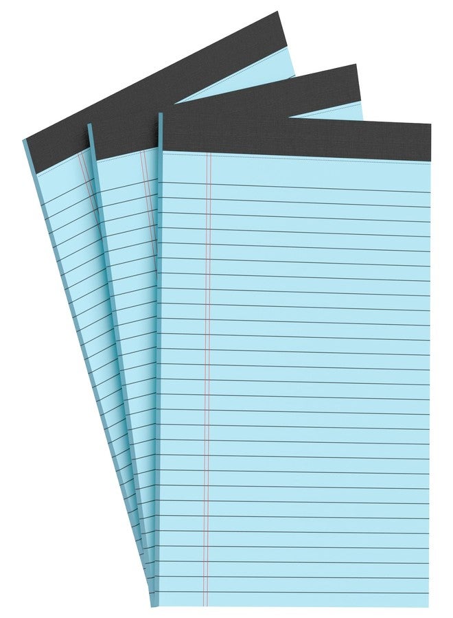 AILZFEI Blue Legal Pad Note Pads 8.5 x 11 inch, Wide Ruled Clear Print Writing Pads 30 Sheets/Pad, 20lb Colored Paper, Perforated Notepad with Sturdy Back (3 Pads Blue) - Image 1