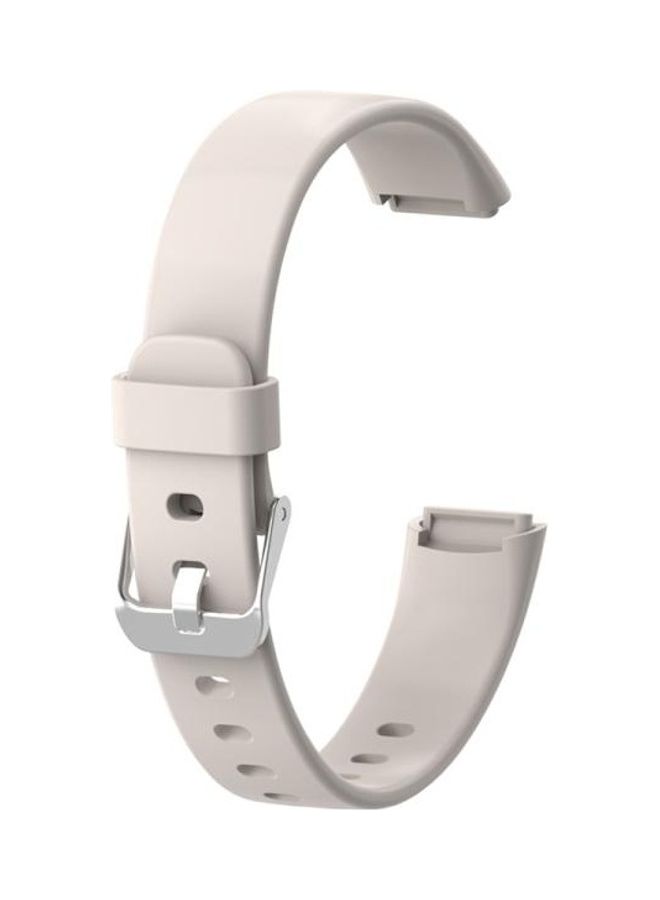 NIBEMINENT Silicone Replacement Strap Watchband For Fitbit Luxe, Size: L White - Image 1