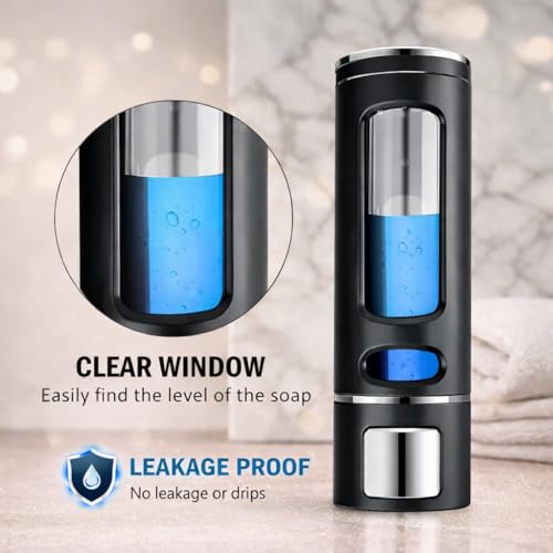 Kitstorack ABS Liquid Soap Dispenser Wall Mounted for Bathroom & Wash Basin | Handwash Bottle Holder, Shampoo & Sanitizer Dispenser for Kitchen, Toilet & Shower Use (Black) - Image 2