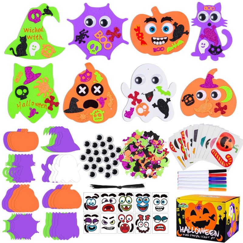 Max Fun 332PCS Halloween Crafts for Kids Halloween Activities Foam Pumpkins for Crafts Stickers Gift Kits DIY Art and Craft Set for Holiday Classroom Decorations Party Favors Supplies - Image 2
