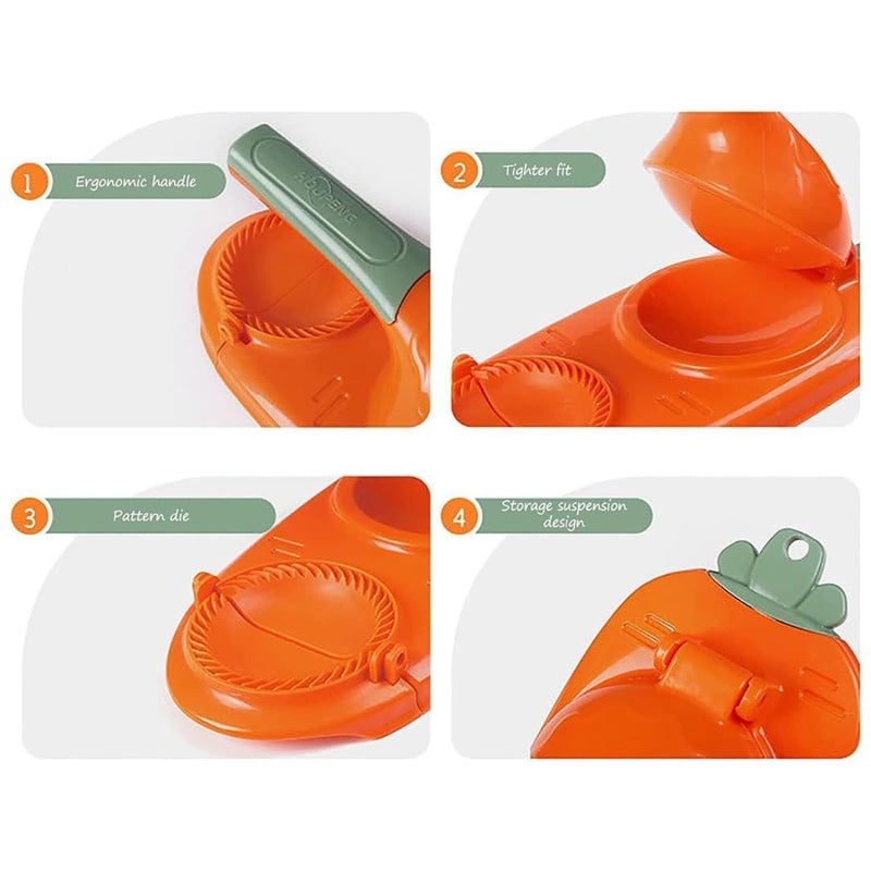 Murthirupi Murthirupi 2 in 1 Dumpling Maker Machine Gujiya Ghughra Momos Making Mould Kitchen Dumpling Press Tool with Dumpling Puri Maker Dumpling Skin Press Mould for Home Kitchen Essential  - Image 2