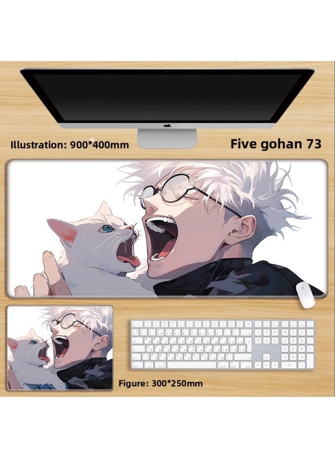 Unlocked Gojo Satoru Mouse Pad Extra Large Spell Return Home Animation Large Girls Computer Keyboard Office-Color:70x35cm Thickness 3mm-Pattern:Sky Blue Five Gohan 73  - Image 1