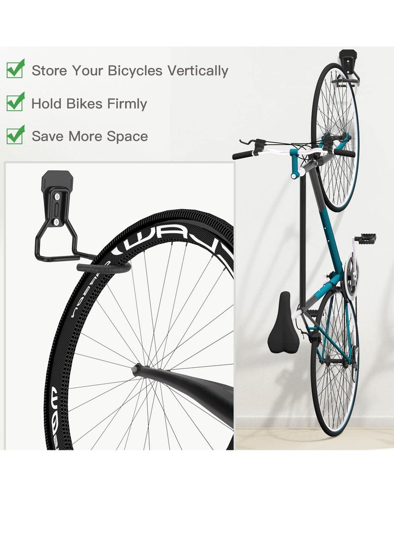 SYOSI Bike Wall Mount, Bike Hanger Rack, Heavy Duty Bike Hooks Wall Mount Rack Holder, Heavy Duty Bicycle Storage Hanger Vertical Stand for Garage - Image 3