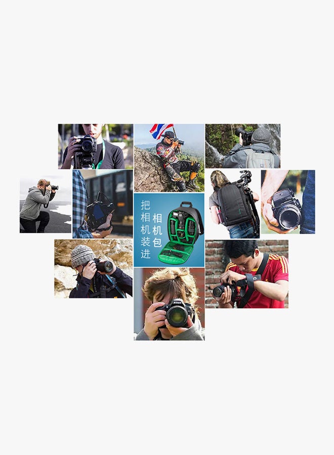 Loquat Nylon DSLR Camera Backpack With Rain Cover Black - Image 3