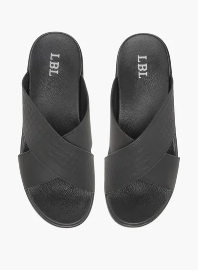 LBL by Shoexpress Men Textured Slip-On Cross Strap Sandals