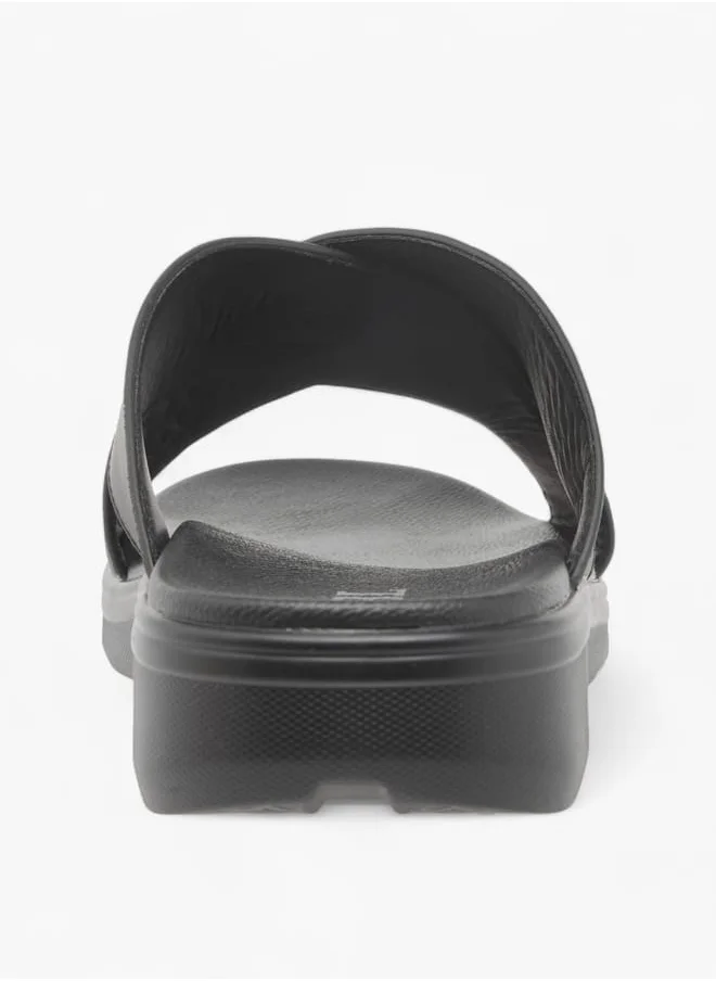 ال بي ال من شو اكسبرس Men Textured Slip-On Cross Strap Sandals Ramadan Collection