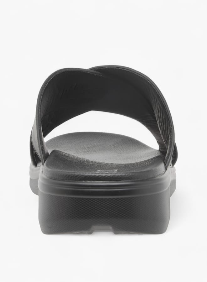 LBL by Shoexpress Men Textured Slip-On Cross Strap Sandals  - Image 4