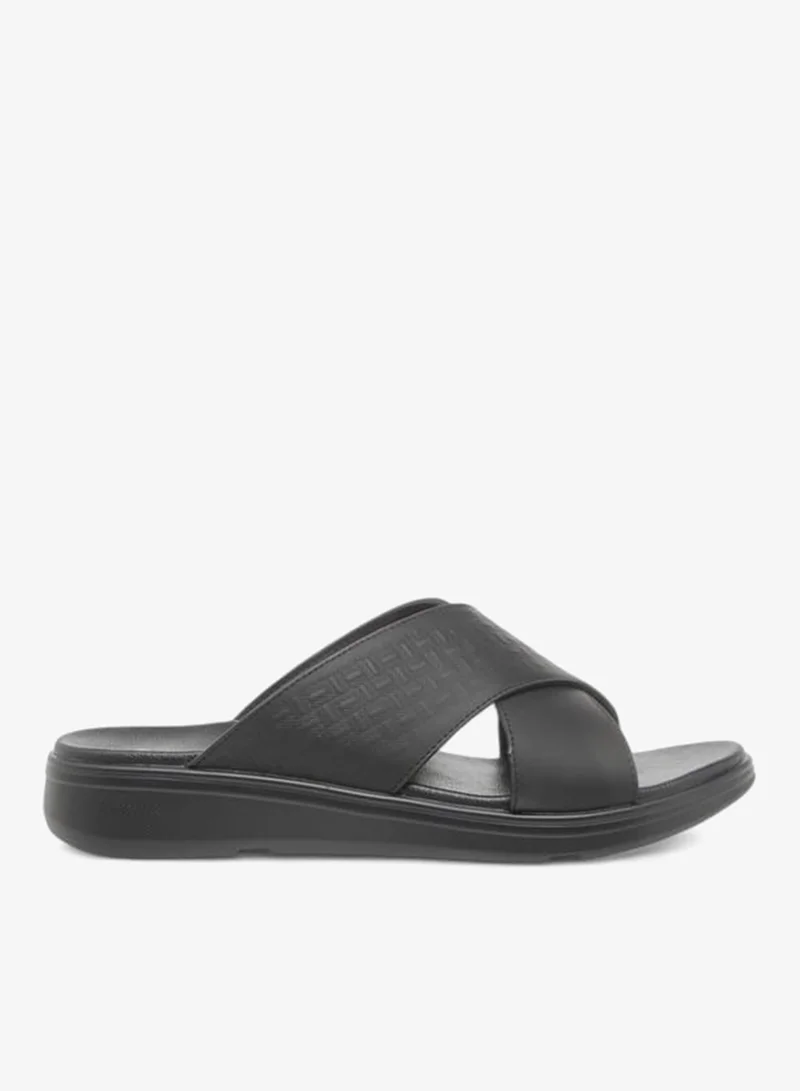 Men Textured Slip-On Cross Strap Sandals Ramadan Collection