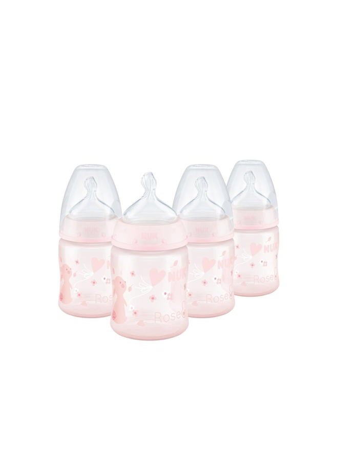 NUK Smooth Flow Anti Colic Baby Bottle, 5 oz, 4 Pack, Pink Bunnies,4 Count (Pack of 1) - Image 1