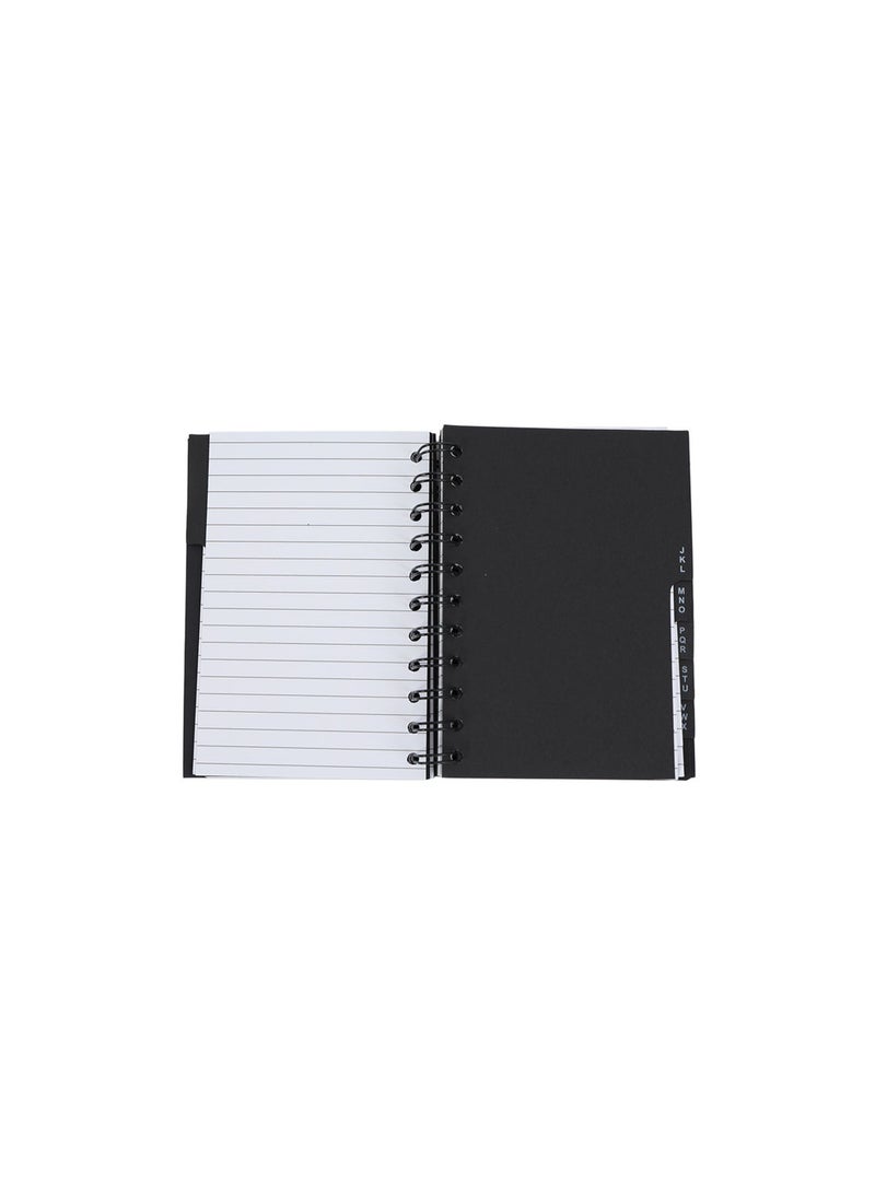 Midi Small Black Minimalist Spiral Address Notebook - Image 5
