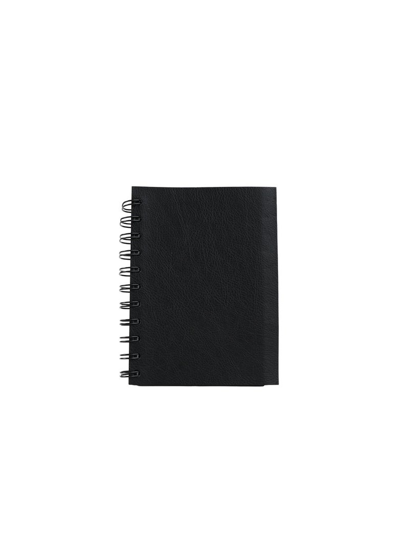 Midi Small Black Minimalist Spiral Address Notebook - Image 3
