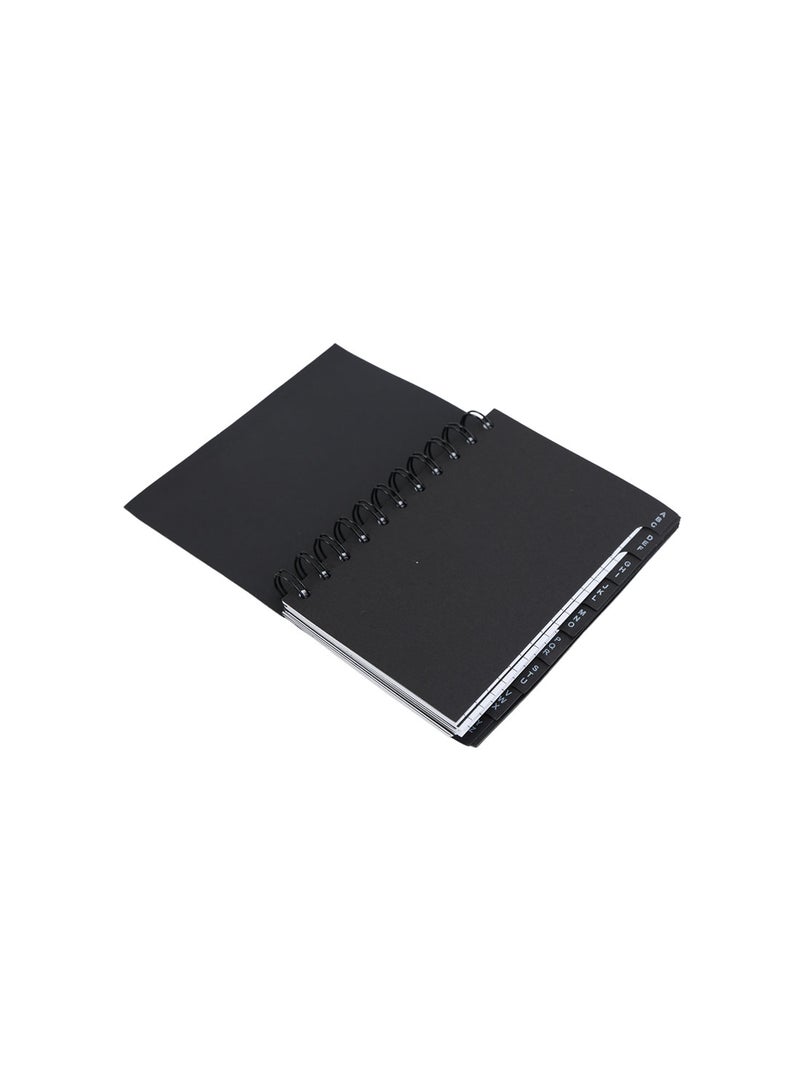 Midi Small Black Minimalist Spiral Address Notebook - Image 4