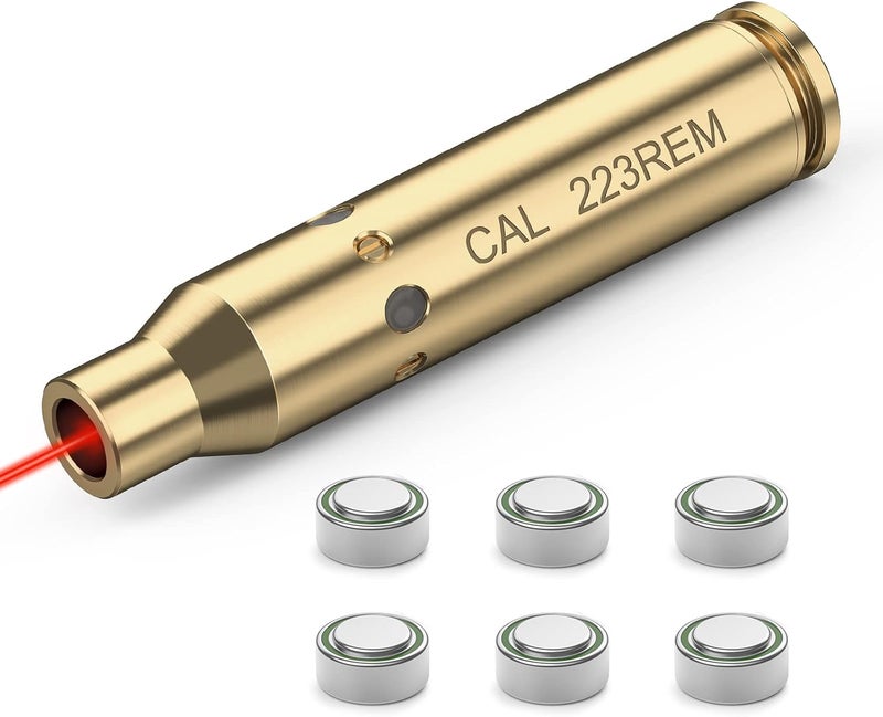 CVLIFE Bore Sight Laser 223 5.56mm/9mm/.243.308/12Gauge/7.62x39mm/.45acp Red Laser Bore Sighter with Batteries - Image 1